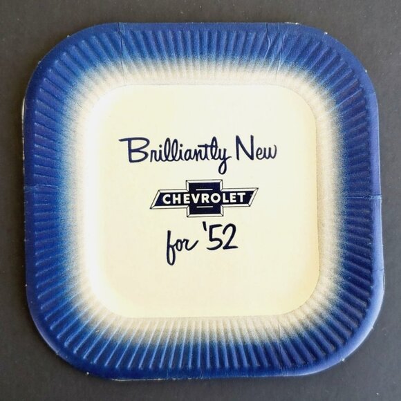 Chevy Advertising Vintage Collectible 1952 Chevrolet Paper Plate - Picture 8 of 8